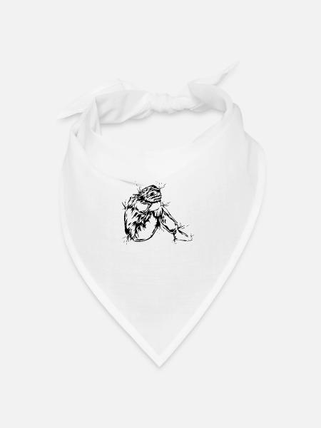 Trauer Depression - Bandana Dreieckstuch - Weiß