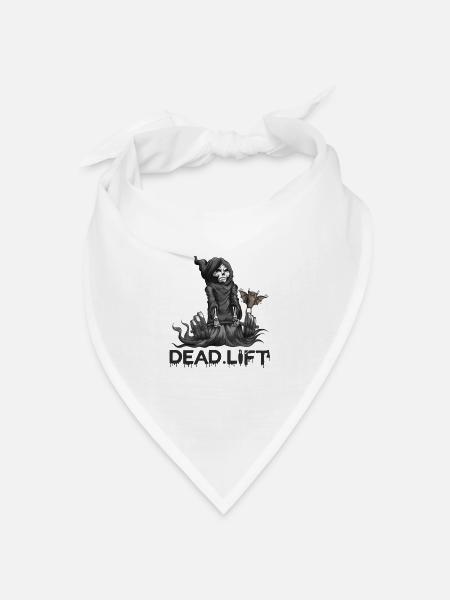 Sport Motivation Sensenmann Skelett Dead.Lift - Bandana Dreieckstuch - Weiß