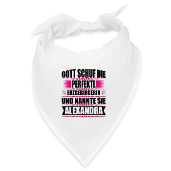 Erzgebirge Frau Namen Sachsen Alexandra - Bandana Dreieckstuch - Weiß - Vorne