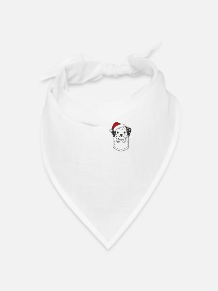 Fröhliche Weinachten süßer Dalmatiner Brusttasche - Bandana Dreieckstuch - Weiß