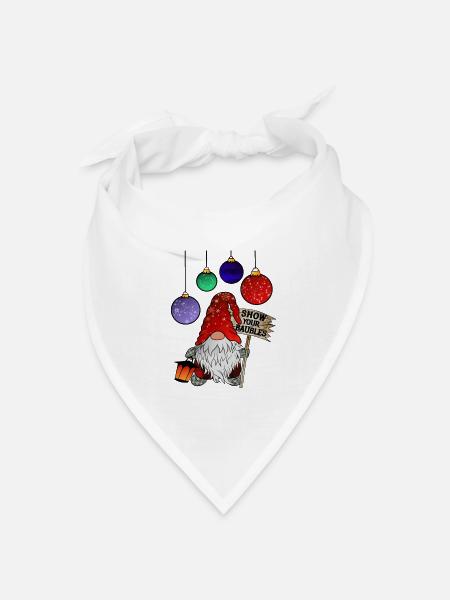 Gnom Weihnachts Zwerg Frohe Weihnachten - Bandana Dreieckstuch - Weiß
