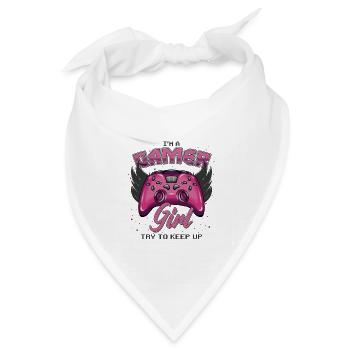Gamer Mädchen Design - Bandana Dreieckstuch - Weiß - Vorne