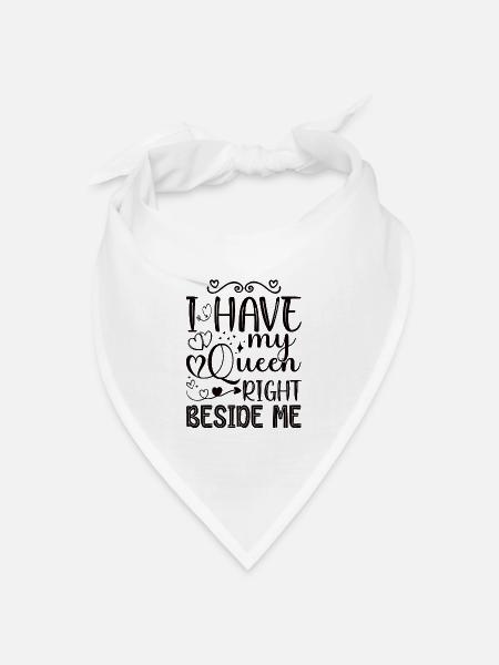 Frisch verheirartet Hochzeit Ehepaar Partnerlook - Bandana Dreieckstuch - Weiß