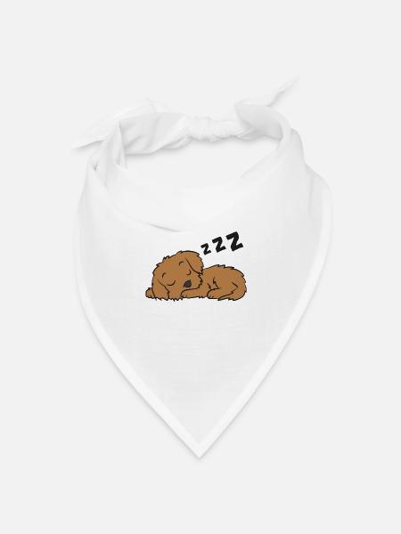 Cockapoo Hund Pyjama Lustig Schlafender Cockapoo - Bandana Dreieckstuch - Weiß