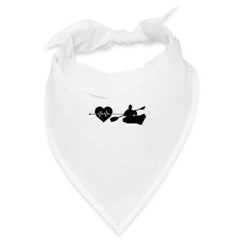 Kanu Kayak Herzschlag - Bandana Dreieckstuch - Weiß - Vorne