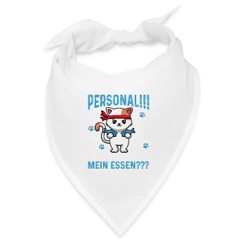 Personal!!! Wo bleibt mein Essen??? - Bandana Dreieckstuch - Weiß - Vorne