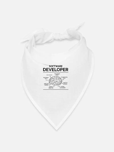 Software Entwickler - Bandana Dreieckstuch - Weiß