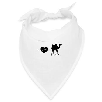 Dromedar Kamel Herzschlag - Bandana Dreieckstuch - Weiß - Vorne