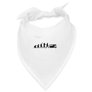 Evolution Camping Car Humor Geschenk - Bandana Dreieckstuch - Weiß - Vorne