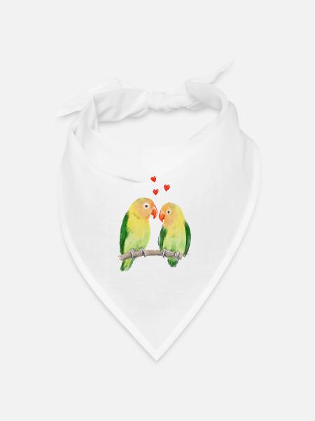Turteltauben - Bandana Dreieckstuch - Weiß