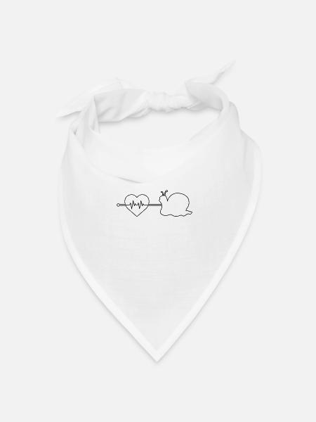 Schnecke Herzschlag - Bandana Dreieckstuch - Weiß