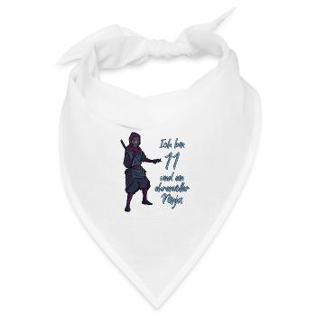 Ich bin 11 - Jungen Ninja - Bandana Dreieckstuch - Weiß - Vorne