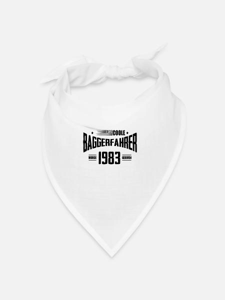Geburtstag Baggerfahrer Baugeräteführer 1983 - Bandana Dreieckstuch - Weiß