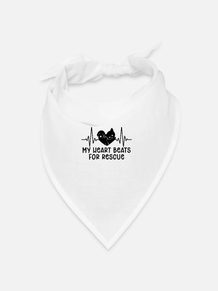 My Heart Beats Animal Rescue Foster Animal Rescuer - Bandana Dreieckstuch - Weiß