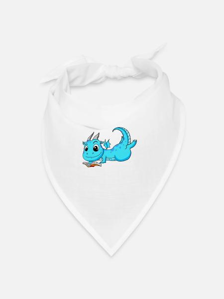 Bücher Drache Drachen - Bandana Dreieckstuch - Weiß
