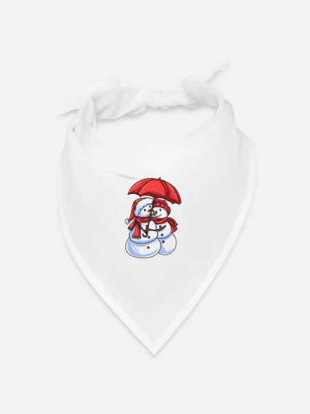 Schneemann Liebe - Bandana Dreieckstuch - Weiß