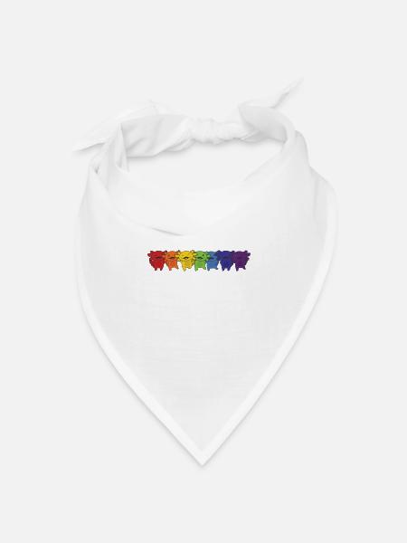 Rainbow Flag Gay Pride LGBTQ Axolotl - Bandana Dreieckstuch - Weiß