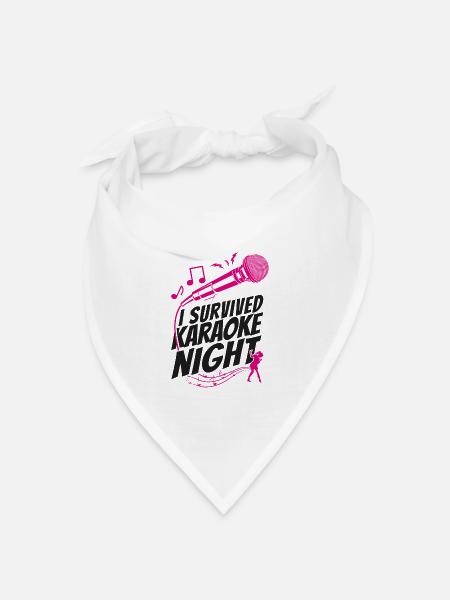 Karaoke Singer I Survived Karaoke - Bandana Dreieckstuch - Weiß