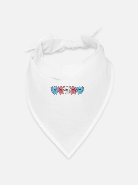 Transgender Flag Trans Pride LGBTQ Axolotl - Bandana Dreieckstuch - Weiß