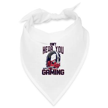 Gaming-Design mit Headset - Bandana Dreieckstuch - Weiß - Vorne