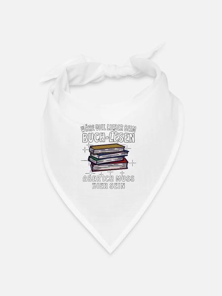 BUCH LESEN - Bandana Dreieckstuch - Weiß