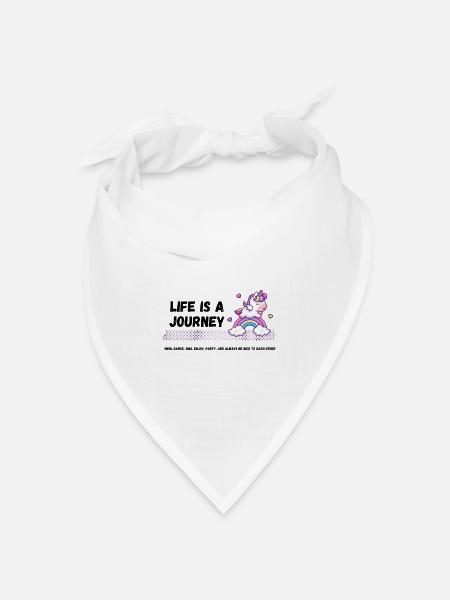 Das Leben Ist Eine Reise - Bandana Dreieckstuch - Weiß