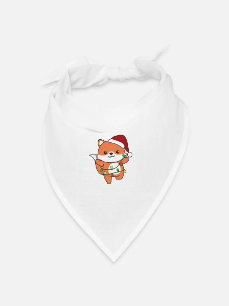 Fuchs Weihnachten Winter Tiere Fuchs - Bandana Dreieckstuch - Weiß
