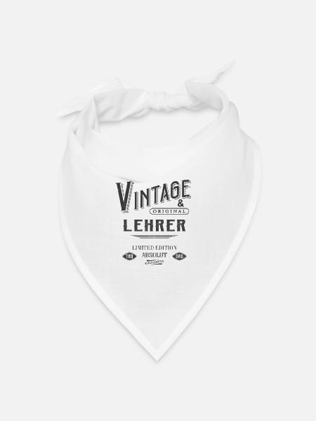 Lehrer Vintage - Bandana Dreieckstuch - Weiß