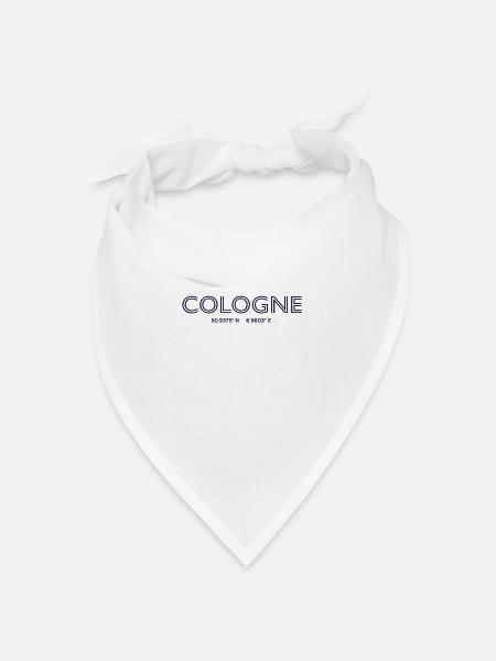 Germany Stadt Koordinaten - Cologne - Bandana Dreieckstuch - Weiß