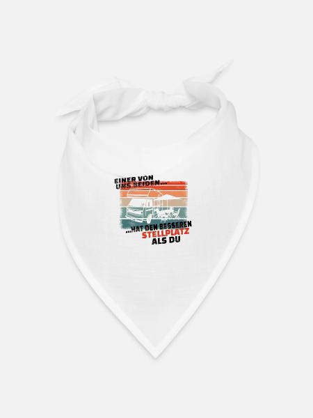 Camper Geschenkidee Camping - Bandana Dreieckstuch - Weiß
