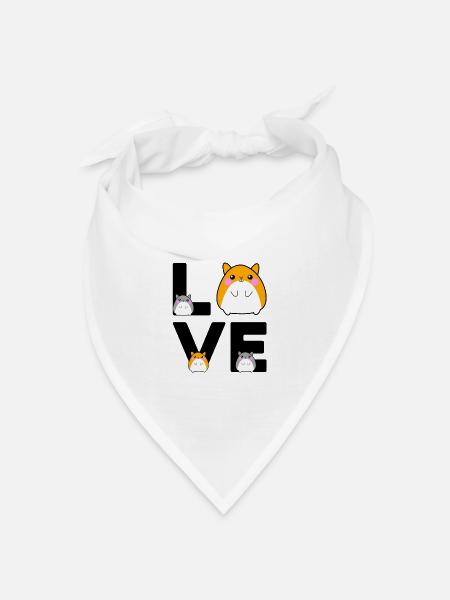 Love Graphic Hamster Pet Owner Animal Lover Rodent - Bandana Dreieckstuch - Weiß