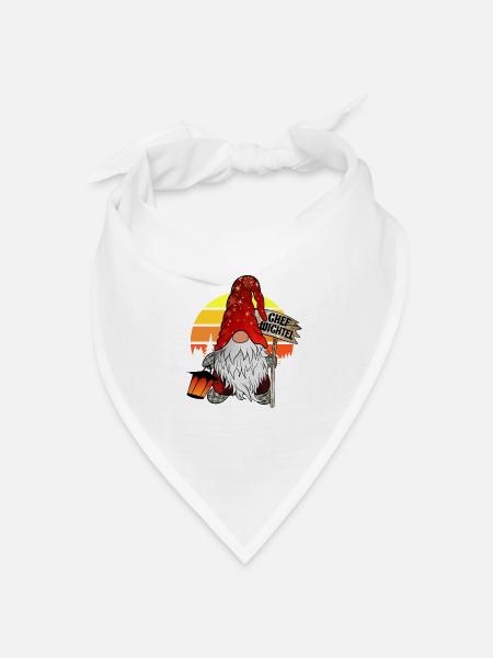 Chef Wichtel Weihnachts Gnom - Bandana Dreieckstuch - Weiß