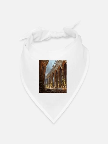 Griechische Mythology Tempel Ruinen Griechenland - Bandana Dreieckstuch - Weiß