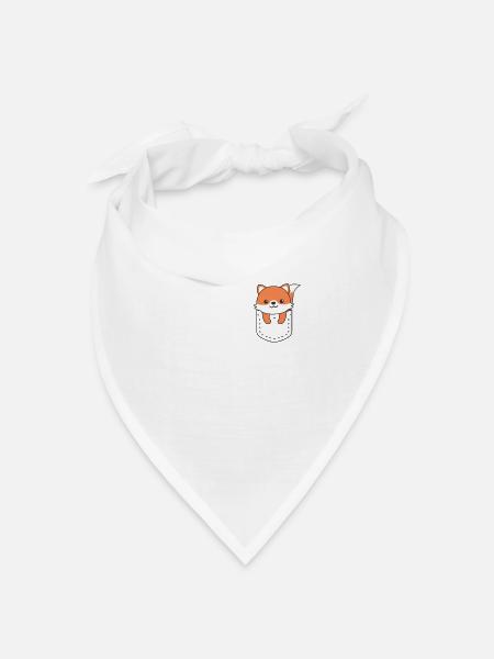 Fuchs in Tasche süßer Fuchs in Brusttasche - Bandana Dreieckstuch - Weiß