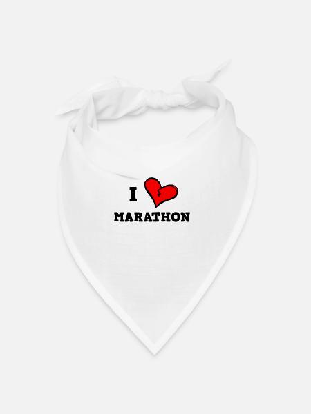 Ich liebe Marathon - Bandana Dreieckstuch - Weiß