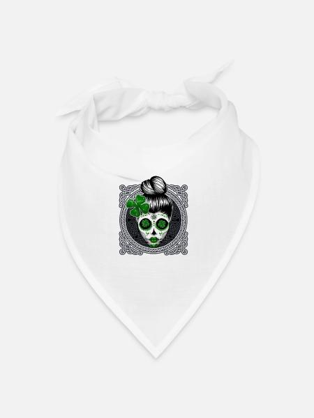 Saint Patricks Day Kelten Schottisch - Bandana Dreieckstuch - Weiß
