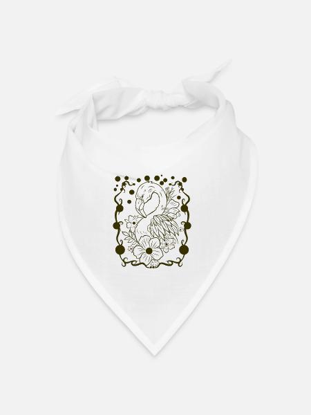 Schwan - Bandana Dreieckstuch - Weiß