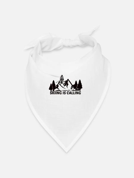 Skifahrer Abfahrt Berge Ski Sport Skier Skifahren - Bandana Dreieckstuch - Weiß
