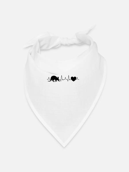 Erdferkel Herzschlag - Bandana Dreieckstuch - Weiß