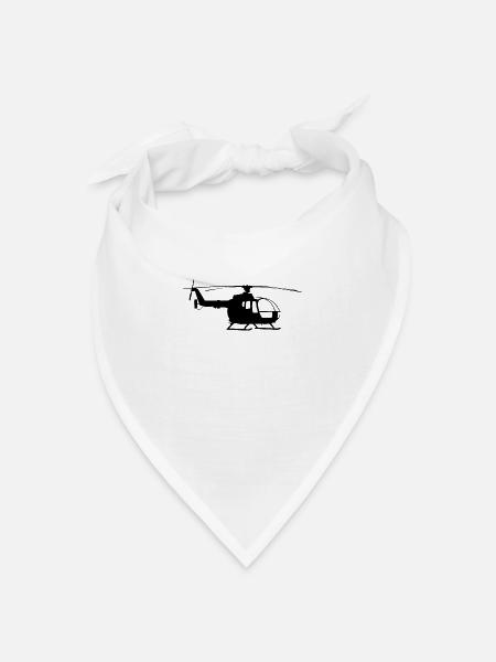 Hubschrauber - Bandana Dreieckstuch - Weiß