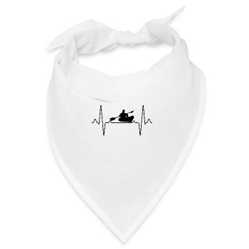 Kanu Kayak Herzschlag - Bandana Dreieckstuch - Weiß - Vorne