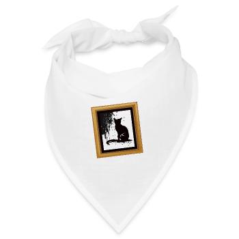 Cat Stencil White and Black - Bandana Dreieckstuch - Weiß - Vorne