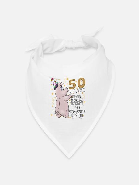 50 JAHRE DIE COOLSTE SAU GEBURTSTAG - Bandana Dreieckstuch - Weiß