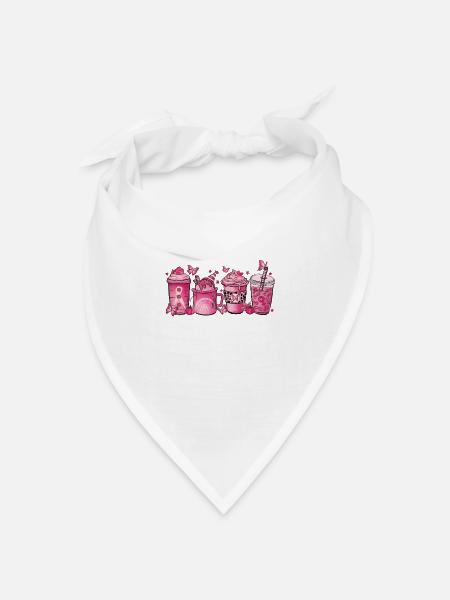 Brustkrebs Heiße Schokolade - Bandana Dreieckstuch - Weiß