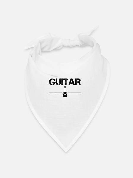 Gitarre - Bandana Dreieckstuch - Weiß