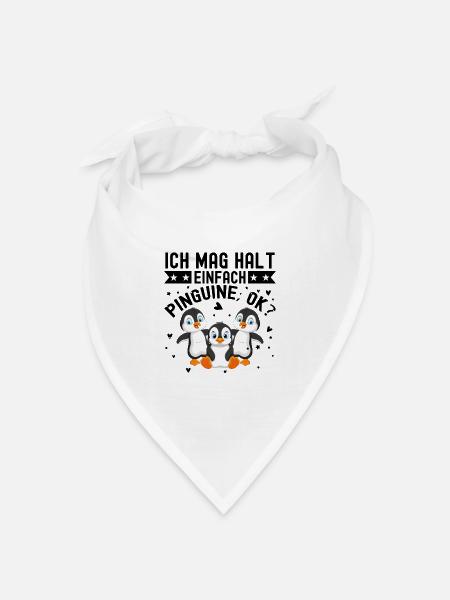 Ich Mag Halt Einfach Pinguine - Bandana Dreieckstuch - Weiß