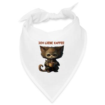 Ich liebe Kaffee - Bandana Dreieckstuch - Weiß - Vorne