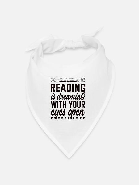 Bücher Lesen Bücherwurm - Bandana Dreieckstuch - Weiß