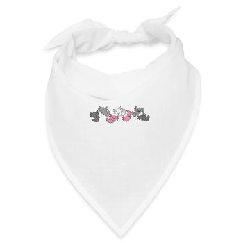 Demigirl Flag Pride LGBTQ süße Axolotl - Bandana Dreieckstuch - Weiß - Vorne