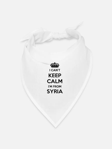 Ich Kann Nicht Ruhig Bleiben, Ich Bin Aus Syrien - Bandana Dreieckstuch - Weiß